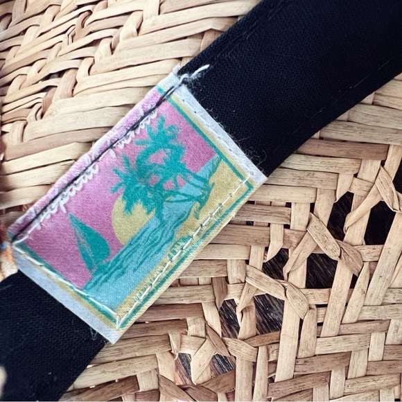 Vintage look straw sun hat with wide brim OS - Picture 9 of 9